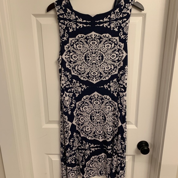 Navy/White Printed INC Dress - Picture 4 of 4